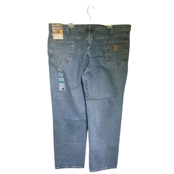 NWT Carhartt Men’s Straight Leg Relaxed Fit Jeans 44x32 - Picture 2 of 14